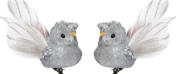 Intratuin kerstclip Hibou uil zilver 12,7 x 9 x 5 cm 2 stuks