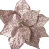 Intratuin kerstclip Josa bloem roze D 24 H 24 cm