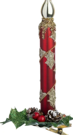 Intratuin kerstclip kaars rood 13 x 1,5 x 1,5 cm