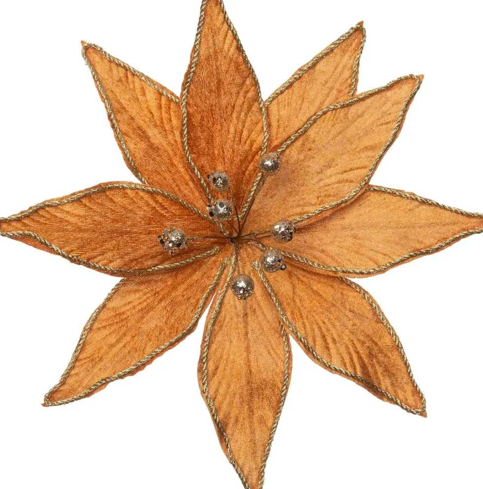 Intratuin kerstclip kerstroos bruin D 20 cm