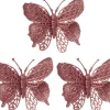 Intratuin kerstclip Laurie vlinder roze 10 x 10 cm 3 stuks