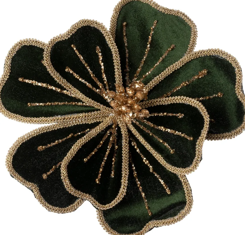 Intratuin kerstclip Lies bloem groen D 18 H 2 cm