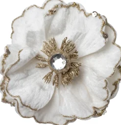 Intratuin kerstclip Lies bloem wit D 14 H 14 cm
