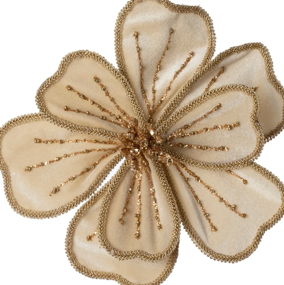 Intratuin kerstclip Lies bloem beige D 18 H 2 cm