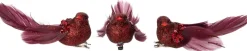 Intratuin kerstclip Liroy vogel bordeaux 12,7 x 5 x 4 cm 3 stuks
