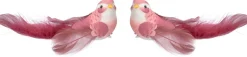 Intratuin kerstclip Madar vogel bordeaux 14 x 10 x 5 cm 2 stuks