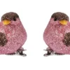 Intratuin kerstclip Madar vogel roze 12,7 x 10 x 5 cm 2 stuks