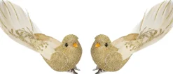 Intratuin kerstclip Madar vogel goud 10 x 8 x 2 cm 5 stuks
