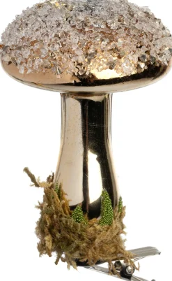 Intratuin kerstclip paddenstoel bruin 6 x 6 x 8 cm