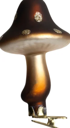 Intratuin kerstclip paddenstoel bruin D 5,7 H 10 cm
