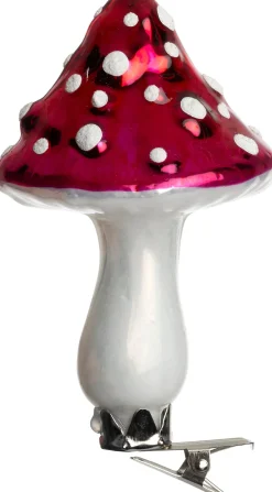 Intratuin kerstclip paddenstoel rood / wit 6 x 6 x 8,5 cm