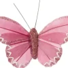 Intratuin kerstclip Papilo vlinder roze 10 x 7 x 2 cm 3 stuks