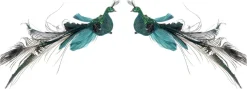 Intratuin kerstclip pauw blauw 33 x 5 x 5 cm 2 stuks