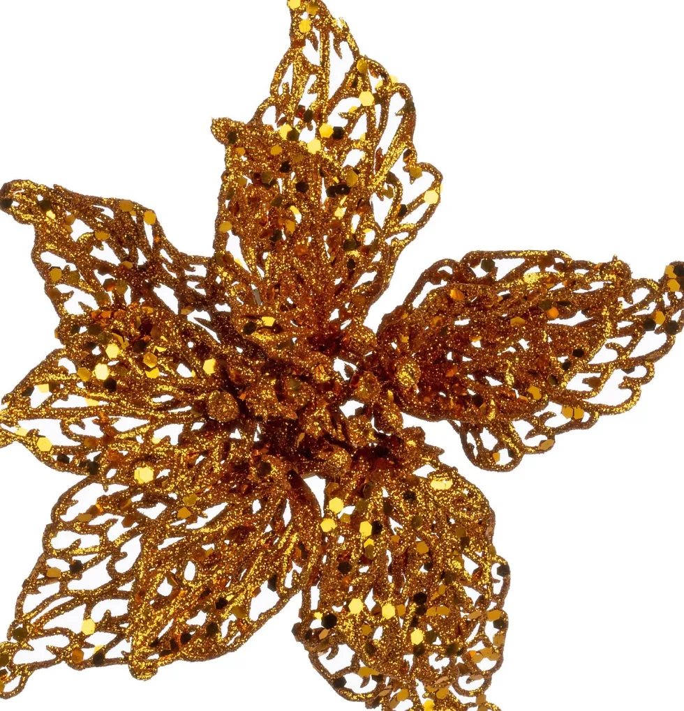 Intratuin kerstclip Phoenix bloem koper D 20 H 5 cm