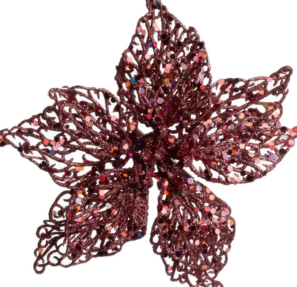 Intratuin kerstclip Phoenix bloem roze D 20 H 5 cm