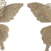 Intratuin kerstclip Siela vlinder beige 18 x 18 cm 2 stuks