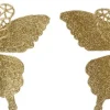 Intratuin kerstclip Siela vlinder goud 18 x 18 cm 2 stuks