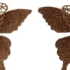 Intratuin kerstclip Siela vlinder bruin 18 x 18 cm 2 stuks
