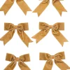 Intratuin kerstclip strik goud 12 x 12 cm 6 stuks