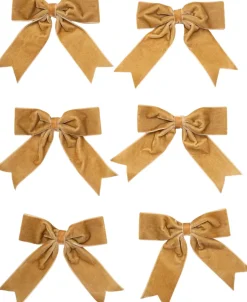 Intratuin kerstclip strik goud 12 x 12 cm 6 stuks