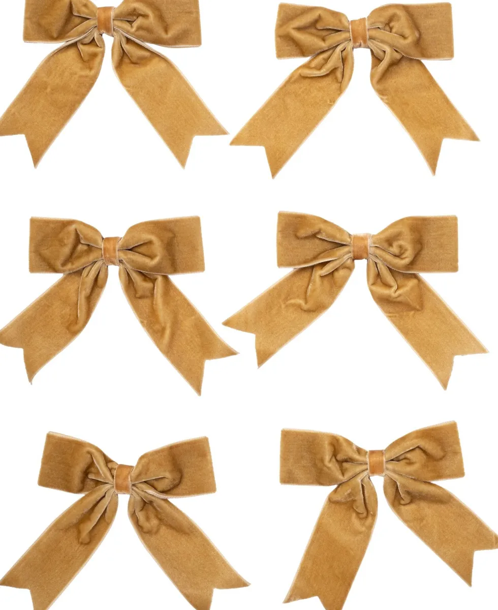 Intratuin kerstclip strik goud 12 x 12 cm 6 stuks