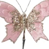 Intratuin kerstclip vlinder roze 15 x 18 cm