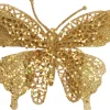 Intratuin kerstclip vlinder goud 18 x 8 x 1 cm 4 stuks