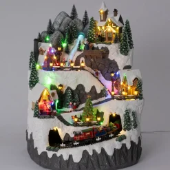 Intratuin kerstdorp bergdorp met trein 97,5 x 25,5 x 47 cm