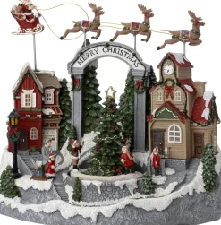 Intratuin kerstdorp dorp met arreslee 32 x 20,5 x 32 cm