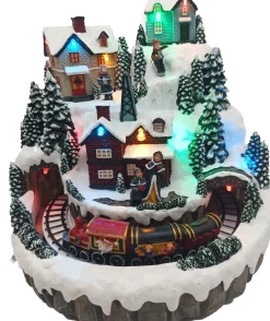 Intratuin kerstdorp dorp met trein 23,5 x 23,5 x 22 cm