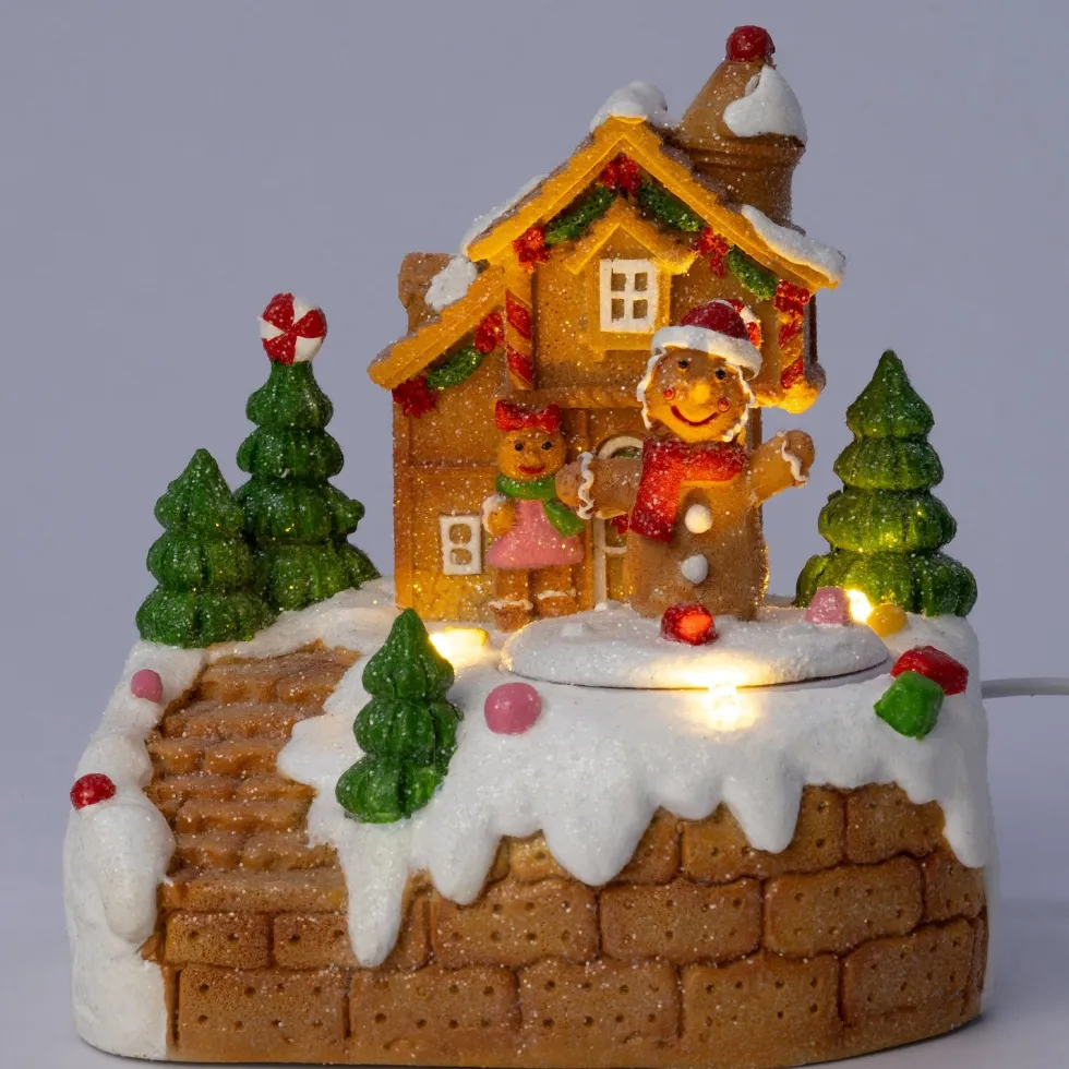 Intratuin kerstdorp gemberkoek huis 11,3 x 10,3 x 12,1 cm