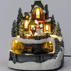 Intratuin kerstdorp huis en trein 21,8 x 21,7 x 24,5 cm