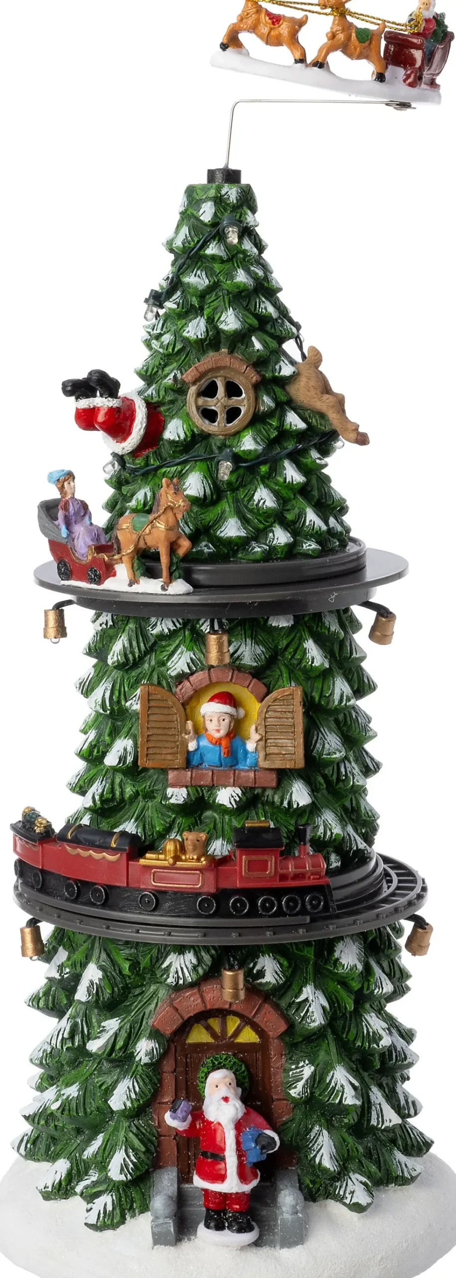 Intratuin kerstdorp kerstboom met tafereel 14,2 x 14,5 x 37 cm