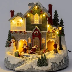 Intratuin kerstdorp kerstman huis 22,5 x 23 x 22,5 cm
