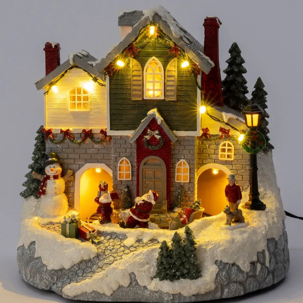 Intratuin kerstdorp kerstman huis 22,5 x 23 x 22,5 cm