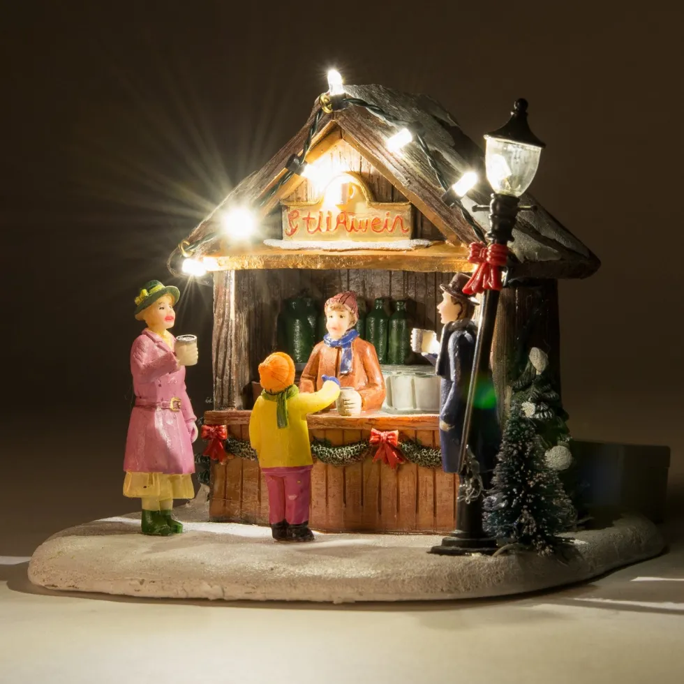 Intratuin kerstdorp kraam glühwein 14 x 12 x 11 cm