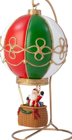Intratuin kerstdorp luchtballon groen / wit / rood 12,9 x 13 x 23 cm