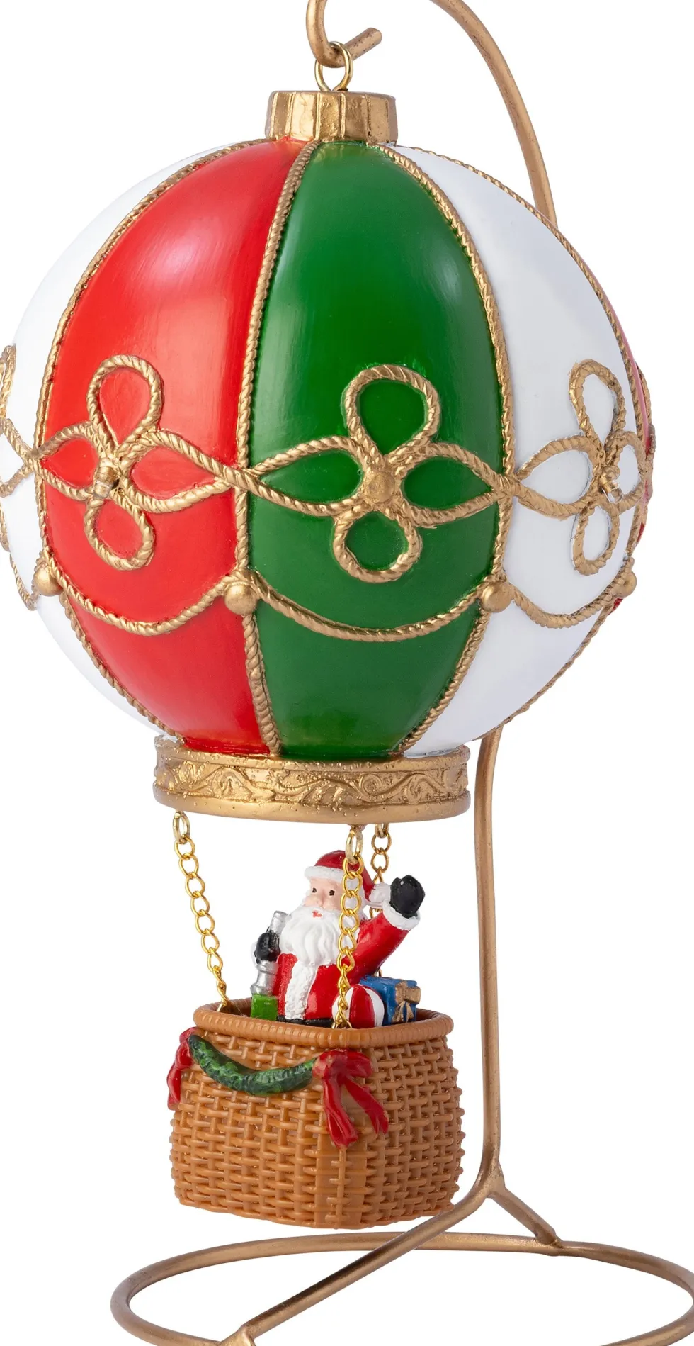 Intratuin kerstdorp luchtballon groen / wit / rood 12,9 x 13 x 23 cm
