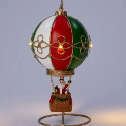 Intratuin kerstdorp luchtballon groen / wit / rood 12,9 x 13 x 23 cm