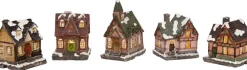 Intratuin kerstdorp met kerk en LED verlichting H 8 cm