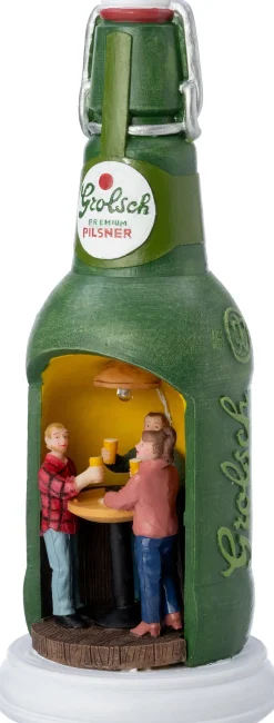 Intratuin kerstdorpminiatuur Grolsch bar 8,8 x 8,8 x 22 cm