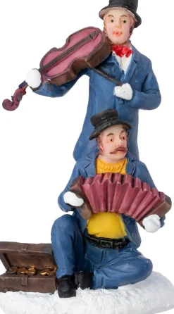 Intratuin kerstdorpminiatuur straatmuzikanten 4 x 3,5 x 7,5 cm