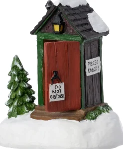 Intratuin kerstdorpminiatuur kerstman toilet 9,6 x 7 x 11 cm