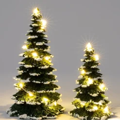 Intratuin kerstdorpminiatuur kerstboom 7,5 x 7,5 x 12 cm