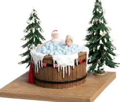 Intratuin kerstdorpminiatuur kerstman hot tub 11,5 x 11,5 x 11 cm
