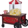 Intratuin kerstdorpminiatuur popcornkar rood / wit 9 x 6 x 10 cm