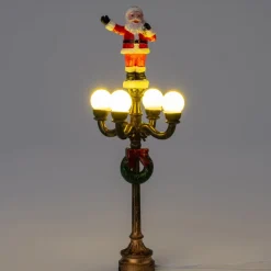 Intratuin kerstdorpminiatuur lantaarn kerstman 4 x 4 x 14 cm