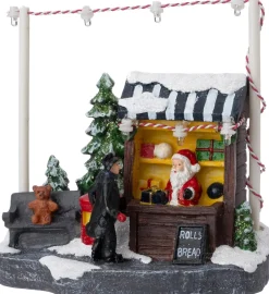 Intratuin kerstdorpminiatuur kerstman kraampje 13,5 x 8 x 11,5 cm