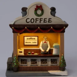 Intratuin kerstdorpminiatuur koffiekraam 12,2 x 6 x 14 cm