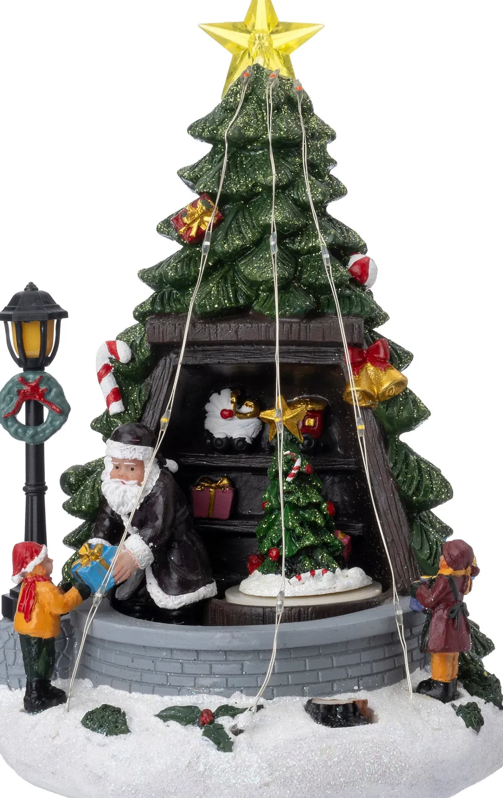 Intratuin kerstdorpminiatuur kerstboomkraam 15 x 15 x 23 cm